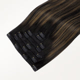NATÜRLICHES SCHWARZES BALAYAGE (1B/6/1B) 150G CLIP-INS