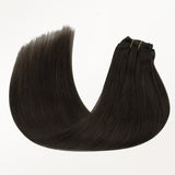 Dark Brown (2) Classic Clip-Ins (150g-170g) – 100% Remy Human Hair by GOO GOO Hair.