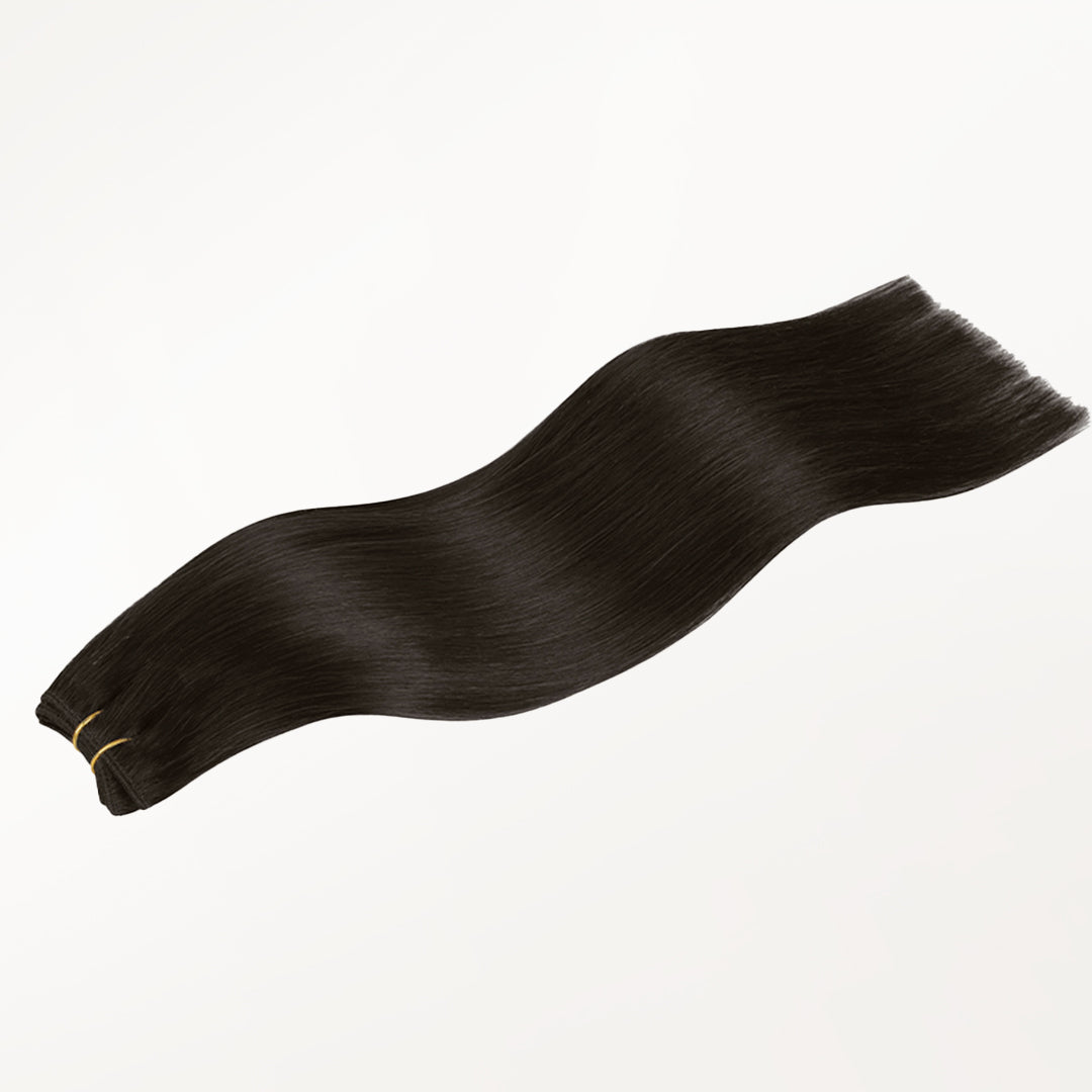 Dark Brown (2) Classic Clip-Ins (150g-170g) – 100% Remy Human Hair by GOO GOO Hair.