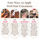 Weft Hair Extensions – 100% Remy Human Hair.