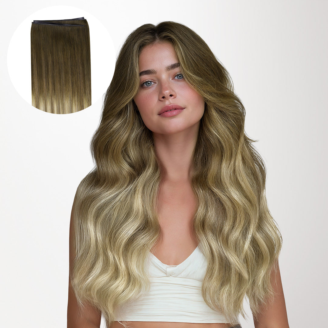 Bleach Blonde Balayage (3/8/613) Butterfly Weft Hair  display picture 3
