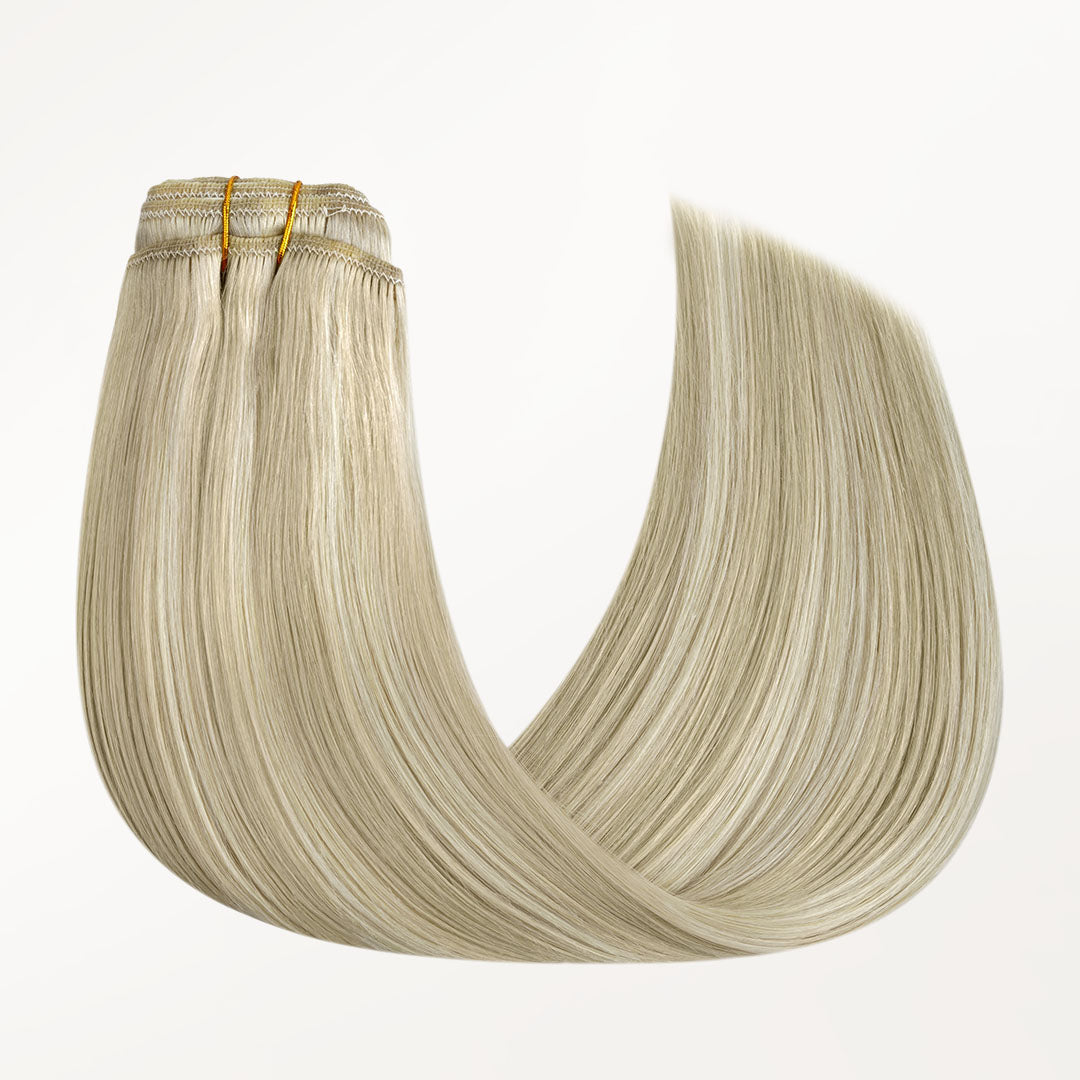 Ash Blonde Highlights (17A/60A) Classic Clip-Ins (120g-150g) – 100% Remy Human Hair by GOO GOO Hair.