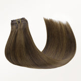 Brown Sugar Swirl Highlights (2C/4E/6C) Classic Clip-Ins (120g-130g) – 100% Remy Human Hair.