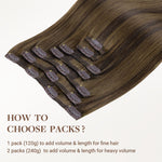 Brown Sugar Swirl Highlights (2C/4E/6C) Classic Clip-Ins (120g-130g) – 100% Remy Human Hair.
