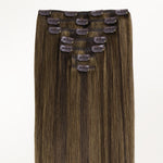 Brown Sugar Swirl Highlights (2C/4E/6C) Classic Clip-Ins (120g-130g) – 100% Remy Human Hair.