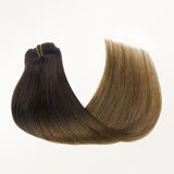 Chocolate Dip Color Melt (1D/2C/4E) Classic Clip-Ins (120g) – 100% Remy Human Hair.