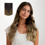 Chocolate Dip Color Melt (1D/2C/4E) Classic Clip-Ins (120g) – 100% Remy Human Hair.