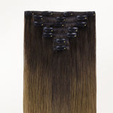 Chocolate Dip Color Melt (1D/2C/4E) Classic Clip-Ins (120g) – 100% Remy Human Hair.