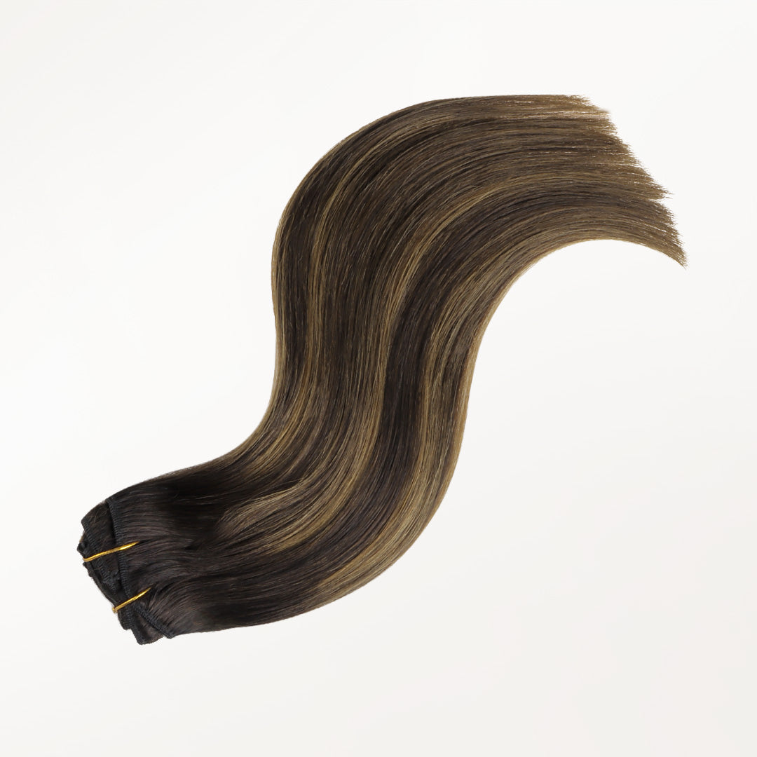 Dark Brown Balayage (2/6/2) Classic Clip-Ins (120g-150g) – 100% Remy Human Hair by GOO GOO Hair.