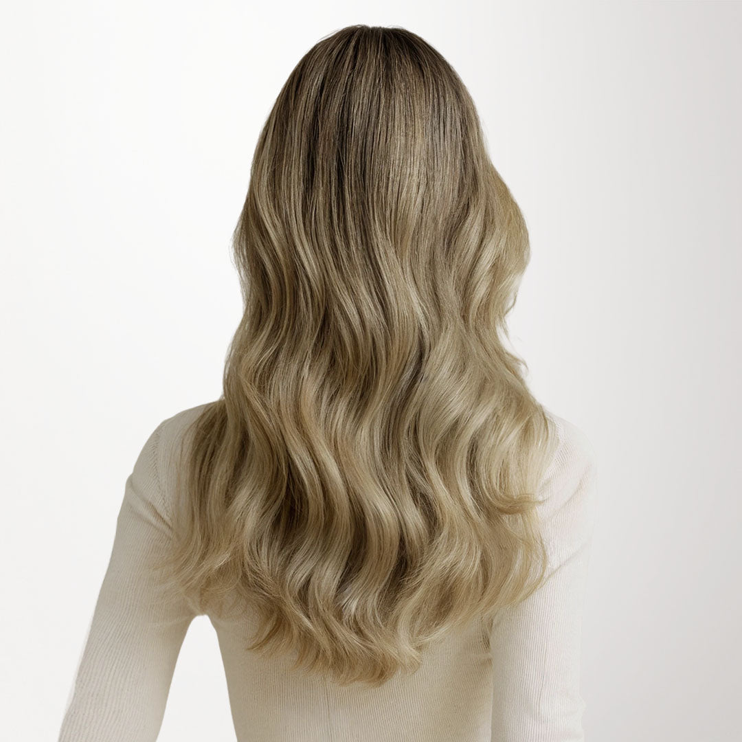 Golden Blonde Highlights (8/22) Classic Clip-Ins (120g-150g) – 100% Remy Human Hair by GOO GOO Hair.