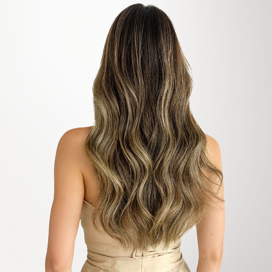 Honey Blonde Balayage (4/26/4) Classic Clip-Ins (120g) – 100% Remy Human Hair by GOO GOO Hair.