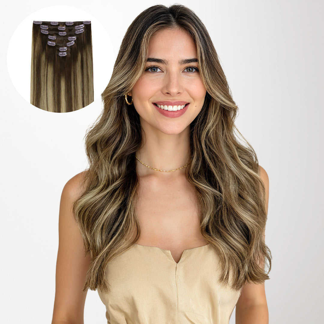 Stunning Honey Blonde Balayage Clip-Ins Lush 120g