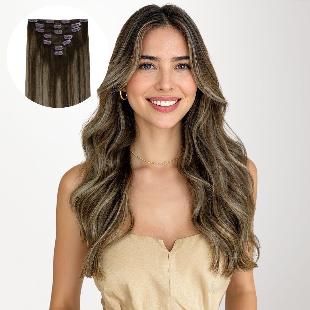 Stunning Honey Blonde Balayage Clip-Ins - Lush 120g display picture 1