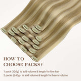 Light Blonde Highlights (16/22A) Classic Clip-Ins (120g-150g) – 100% Remy Human Hair by GOO GOO Hair.