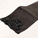 Mocha Brown (1C) Classic Clip-Ins (120g-130g) – 100% Remy Human Hair.