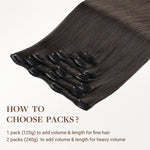 Mocha Brown (1C) Classic Clip-Ins (120g-130g) – 100% Remy Human Hair.