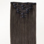 Mocha Brown (1C) Classic Clip-Ins (120g-130g) – 100% Remy Human Hair.