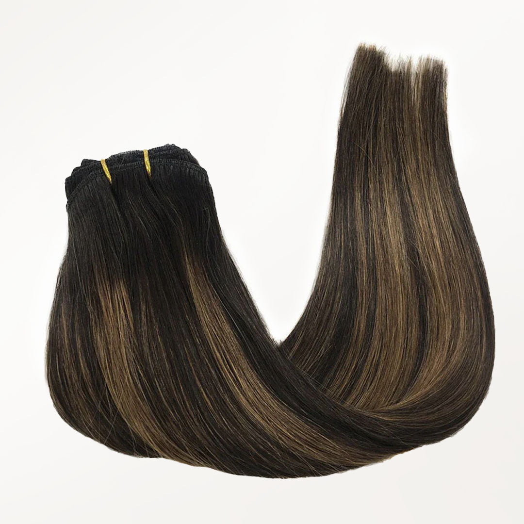 Natural Black Balayage (1B/6/1B) Classic Clip-Ins (120g-150g) – 100% Remy Human Hair by GOO GOO Hair.