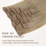 Natural Blonde Balayage (18ET90A) Classic Clip-Ins (120g-130g) – 100% Remy Human Hair.