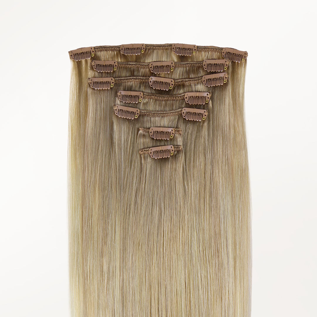 Natural Blonde Balayage (18ET90A) Classic Clip-Ins (120g-130g) – 100% Remy Human Hair.