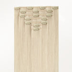 Platinum Blonde (60A) Classic Clip-Ins (120g-150g) – 100% Remy Human Hair by GOO GOO Hair.