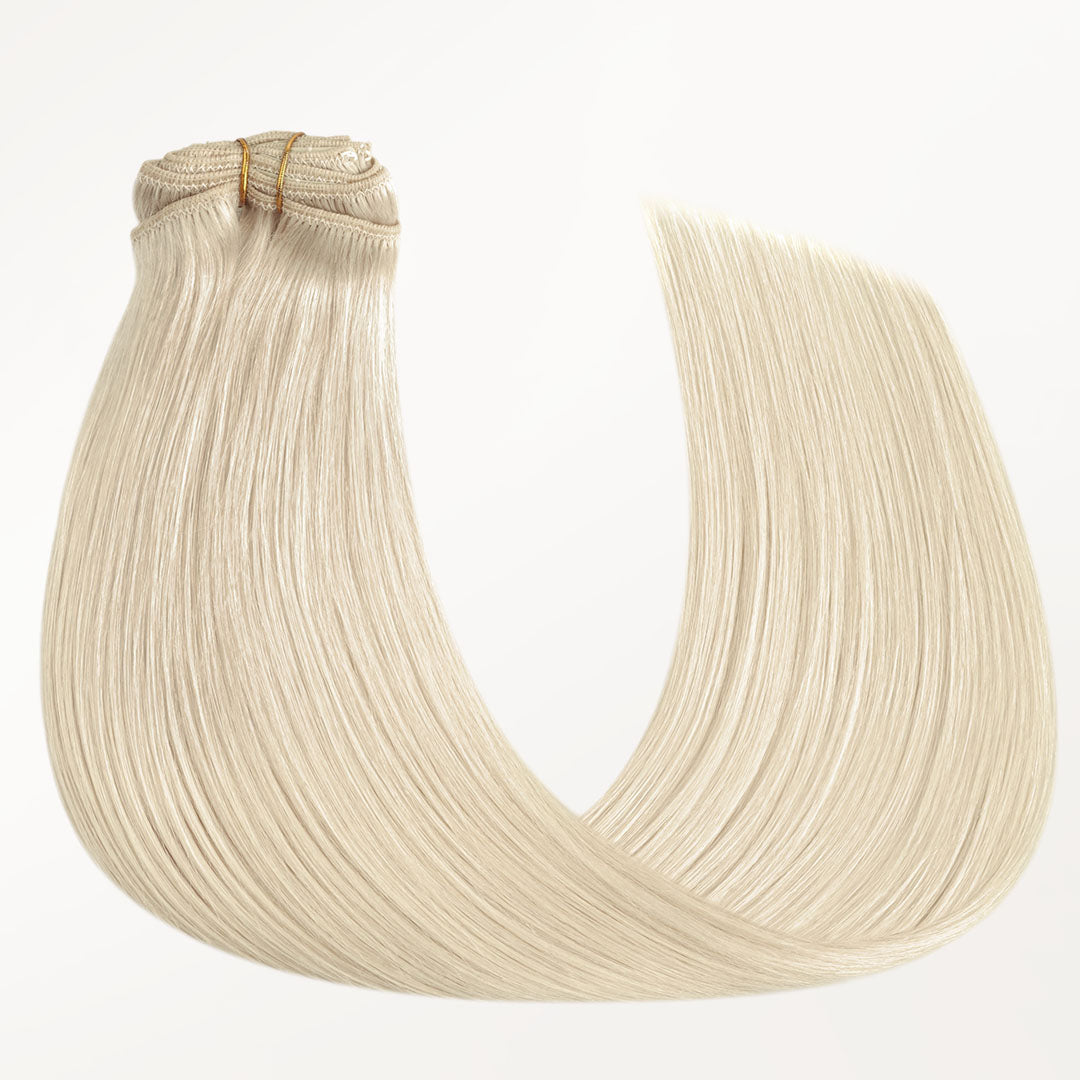 Platinum Blonde (60A) Classic Clip-Ins (120g-150g) – 100% Remy Human Hair by GOO GOO Hair.