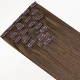 Ash Brown (5) Classic Clip-Ins (120g-150g) – 100% Remy Human Hair.