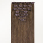 Ash Brown (5) Classic Clip-Ins (120g-150g) – 100% Remy Human Hair.