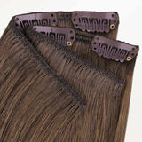 Ash Brown (5) Classic Clip-Ins (120g-150g) – 100% Remy Human Hair.