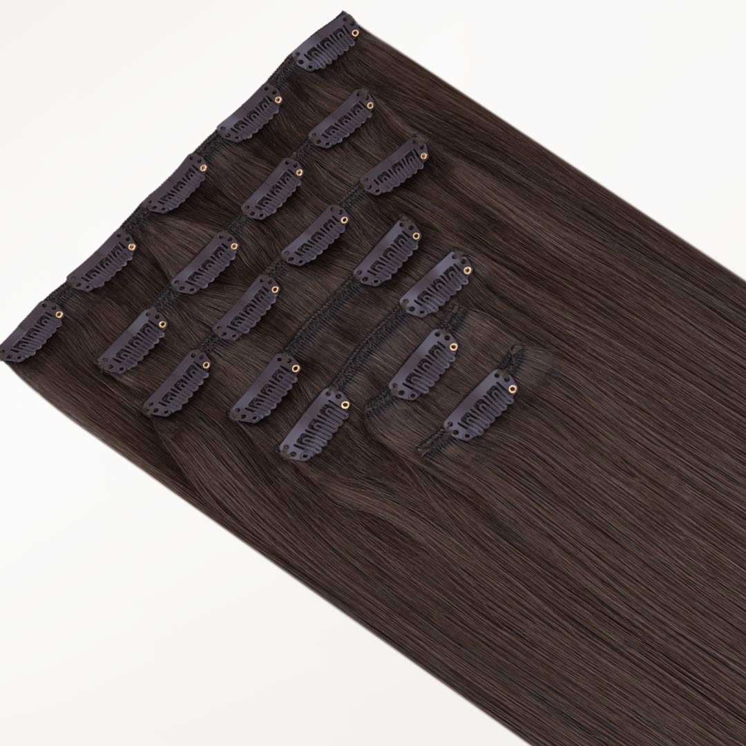Light Brown (2A) Classic Clip-Ins (120g-150g) – 100% Remy Human Hair.