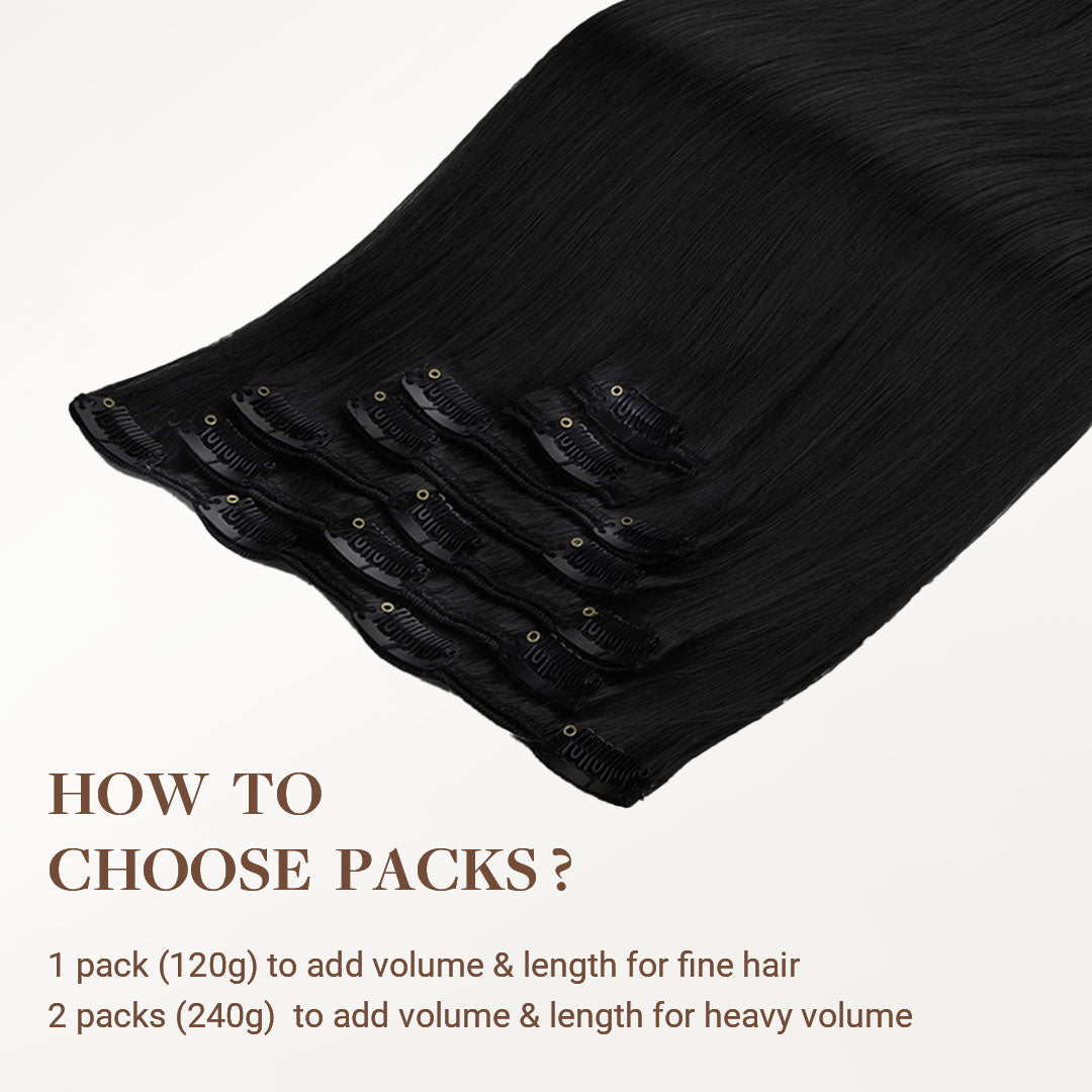 Classic Clip in Hair Extensions – 100% Remy Human Hair.