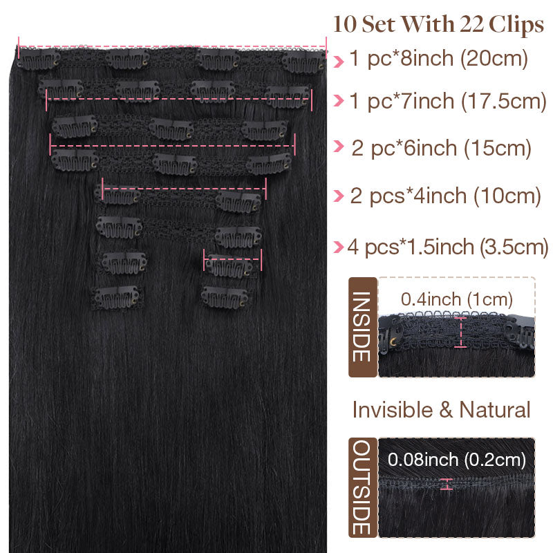16" Platinum Blonde Balayage (17/22/60) Double Drawn Clip in 160g – 100% Remy Human Hair.