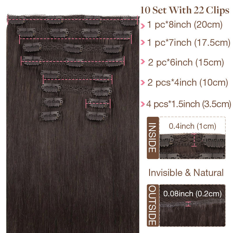 16" Platinum Blonde Balayage (17/22/60) Double Drawn Clip in 160g – 100% Remy Human Hair.