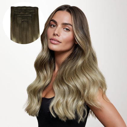 Bleach Blonde Balayage (3/8/613) Full Classic Clip-Ins (160g-220g)-100% Remy Human Hair.
