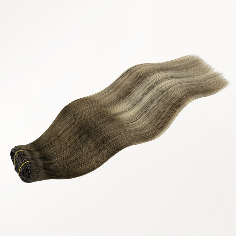 Bleach Blonde Balayage (3/8/613) Full Classic Clip-Ins (160g-220g) – 100% Remy Human Hair by GOO GOO Hair.