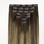 Caramel Blonde Balayage (4/27/4) Full Classic Clip-Ins (160g-220g) – 100% Remy Human Hair by GOO GOO Hair.