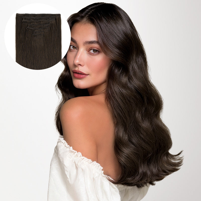 Dark Brown Full Classic Clip-Ins – 100% Remy Hair