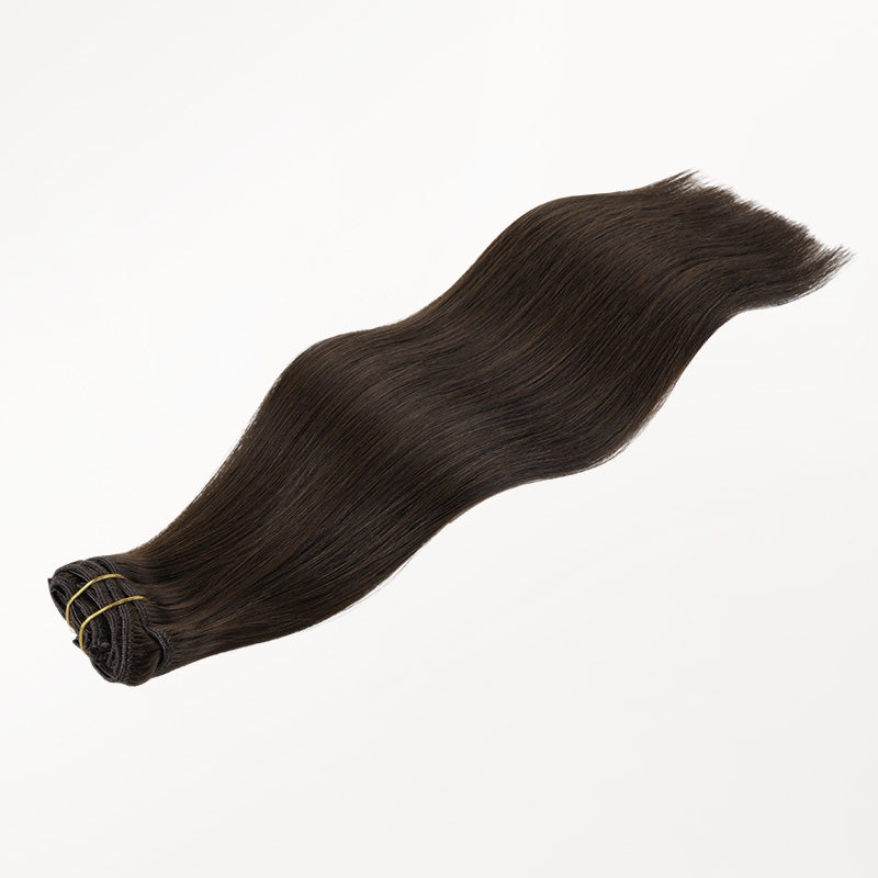 Dark Brown (2) Full Classic Clip-Ins (160g-220g) – 100% Remy Human Hair by GOO GOO Hair.