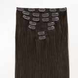 Dark Brown (2) Full Classic Clip-Ins (160g-220g) – 100% Remy Human Hair by GOO GOO Hair.