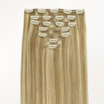 Light Blonde Highlights (16/22A) Full Classic Clip-Ins (160g-220g) – 100% Remy Human Hair by GOO GOO Hair.