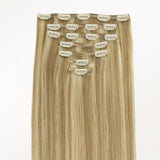 Light Blonde Highlights (16/22A) Full Classic Clip-Ins (160g-220g) – 100% Remy Human Hair by GOO GOO Hair.