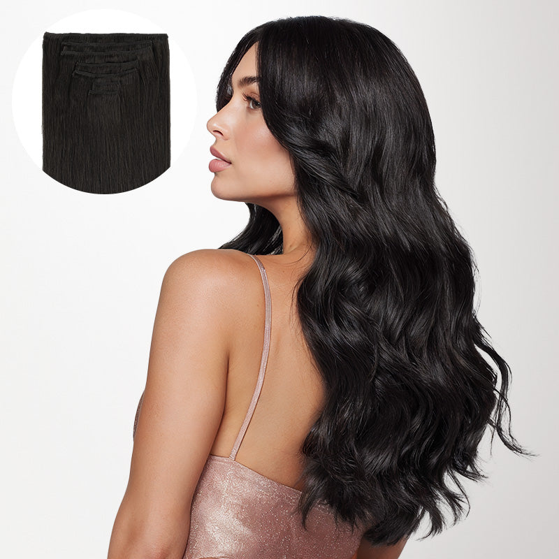 Get Natural Black (1B) Full Clip-Ins – 100% Remy Hair