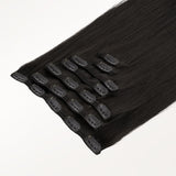 Natural Black (1B) Full Classic Clip-Ins (160g-220g) – 100% Remy Human Hair by GOO GOO Hair.