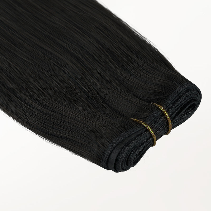Jet Black (1) Genius Tape Weft Hair Extensions 60g – 100% Remy Human Hair.