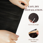 Jet Black (1) Genius Tape Weft Hair Extensions 60g – 100% Remy Human Hair.