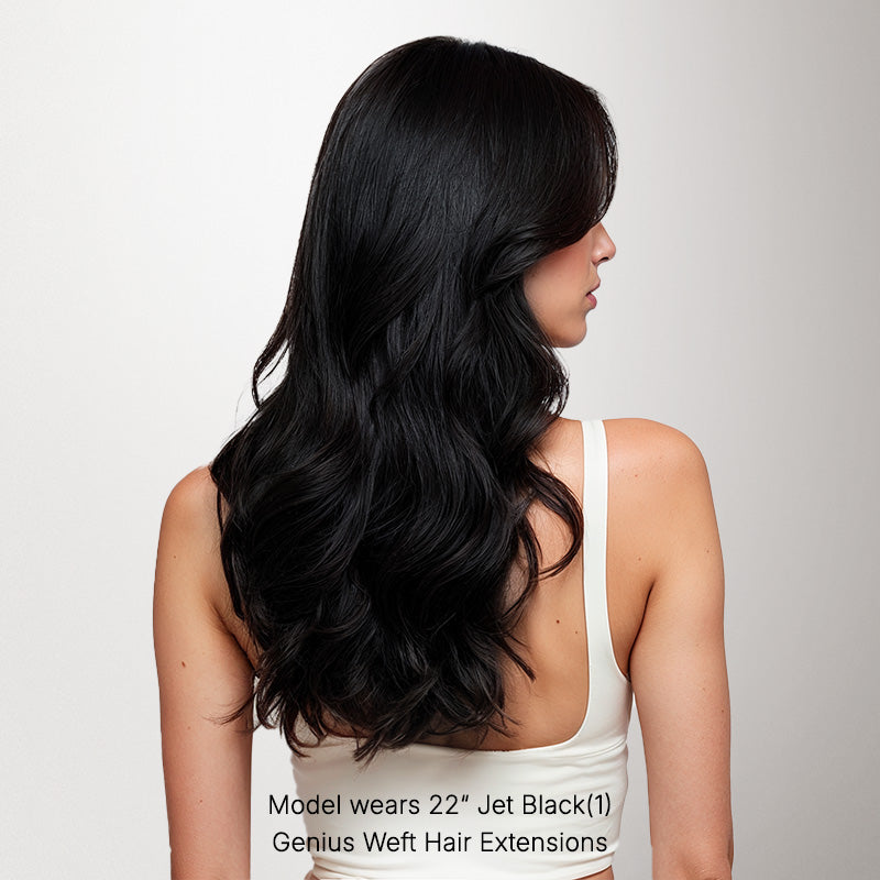 Jet Black (1) Genius Tape Weft Hair Extensions 60g – 100% Remy Human Hair.