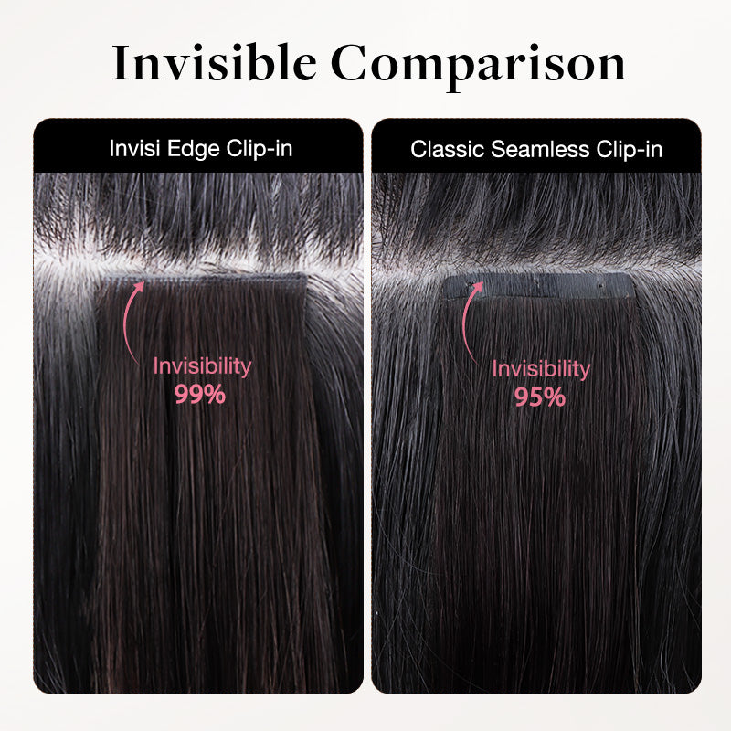 Caramel Blonde Balayage (4/27/4) Invisi Edge Seamless Clip-Ins (140g-160g) – 100% Remy Human Hair.