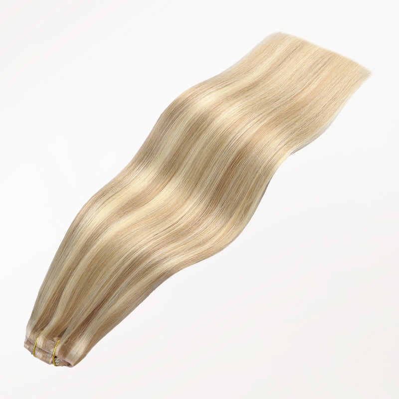 Light Blonde Highlights (16/22A) Invisi Edge Seamless Clip-Ins (140g-160g) – 100% Remy Human Hair.