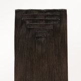 Dark Brown (2) Invisi Edge Seamless Clip-Ins (140g-160g) – 100% Remy Human Hair.