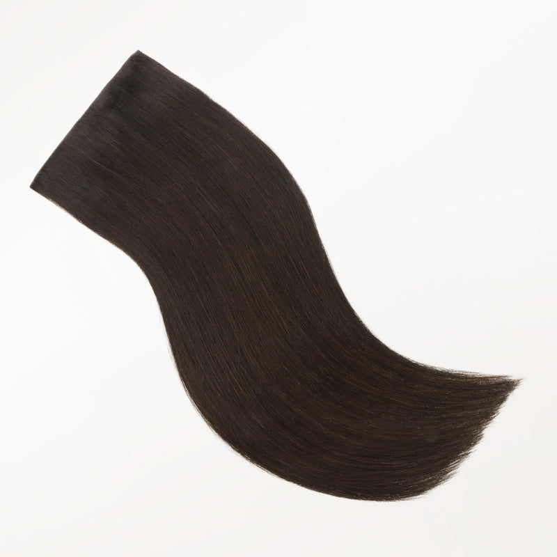 Dark Brown (2) Invisi Edge Seamless Clip-Ins (140g-160g) – 100% Remy Human Hair.
